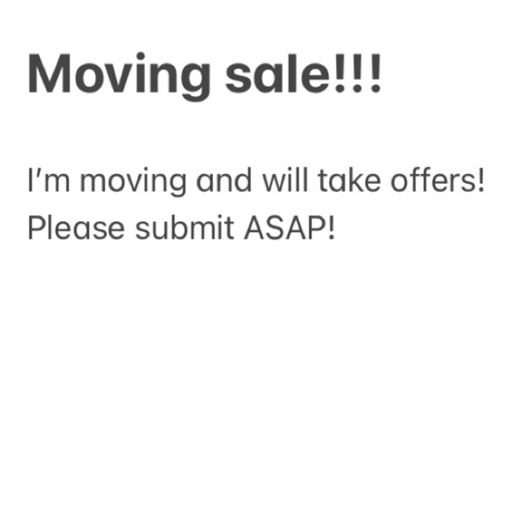 moving sale!